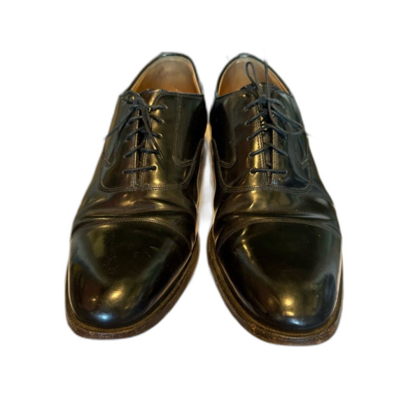 Johnston & Murphy Crown Aristocraft Oxfords Men's Size12 Black Leather Cap Toe - Picture 2 of 11